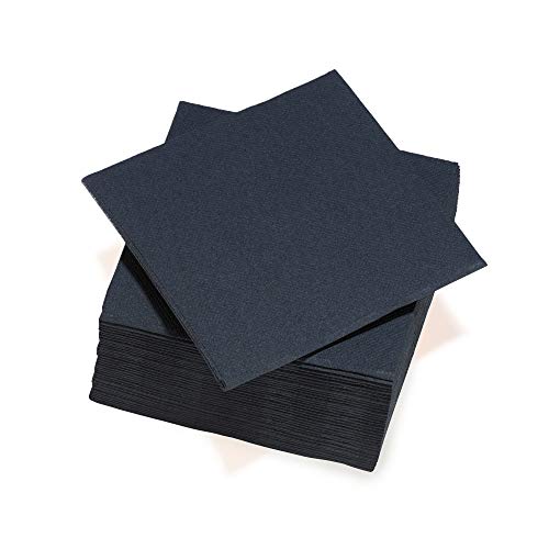 Le Nappage - Papierservietten Tex Touch - Schwarz - FSC®-zertifizierte Servietten - Recycelbar und biologisch abbaubar - Set mit 40 schwarzen Servietten im Großformat 38 x 38 cm von LE NAPPAGE