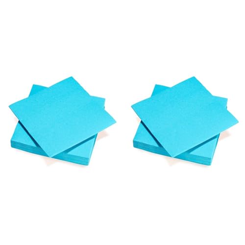 Le Nappage - Papierservietten Tex Touch - Türkisblau - FSC®-zertifizierte Servietten - Recycelbar und biologisch abbaubar - Set mit 40 Servietten - Türkisblau Großformat 38 x 38 cm (Packung mit 2) von Le Nappage