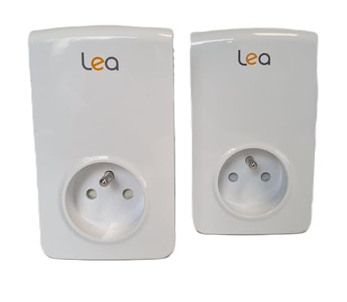 LEA Networks Powerline Adapter Netsocket 1800 Set (2x1800Mbit/s Homeplug AV2 MIMO, Gefilterte Steckdose, Gigabit Ports, Plug&Play) perfekt für 4K Streaming und Home Office von LEA Networks