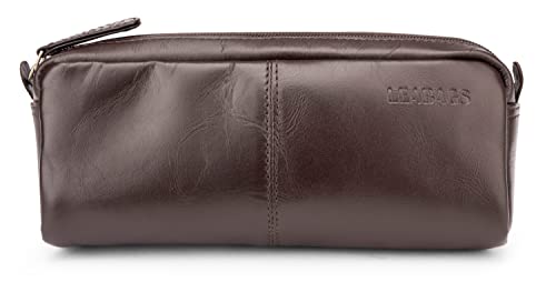 LEABAGS Leder Federmäppchen I Große Echtleder Federmappe I Federtasche für Beruf Uni Schule I Schlampermäppchen I Stiftetui I Stiftmappe I Ledermäppchen I Choco LEABAGS Leder Federmäppchen I Große Echtleder Federmappe I Federtasche für Beruf Uni Schule I Schlampermäppchen I Stiftetui I Stiftmappe I Ledermäppchen I Choco von LEABAGS