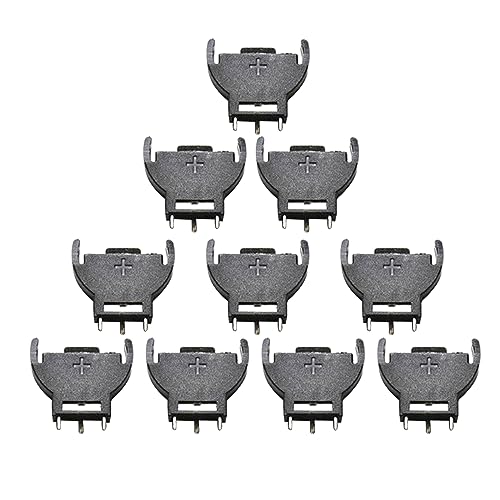 LEADSDGE Knopfzellenhalterung für Batterien, 3 V, Schwarz, 10 Stück LEADSDGE Knopfzellenhalterung für Batterien, 3 V, Schwarz, 10 Stück von LEADSDGE