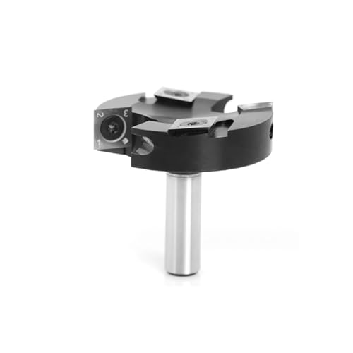 Spoilboard-Fräser-Bit, 12/12,7 mm Schaft, 6,3 cm Schneiden, Flachfräser, Hartmetall-Einsatz, Hobel-Bit von LEADSDGE