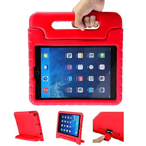 LEADSTAR Kinder Schutzhülle für iPad 9.7 2017 2018, Kinderfreundlich Kinder Schutz Hülle Eva Case Leichte Stoßfeste Schutzhülle Tasche für Apple iPad Air/iPad Air2 / iPad 9.7 2017 2018 (Rot) von LEADSTAR