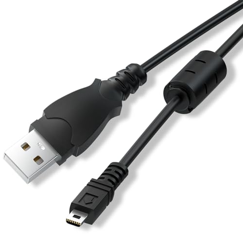 LEAGY 2.0 USB-Digitalkamerakabel, A auf Mini-B 8-polig USB Kabel mit Ferriten für Sony, Pentax, Pana Sonic, Nikon, Fujifilm Digitalkamera, 2m, Schwarz von LEAGY