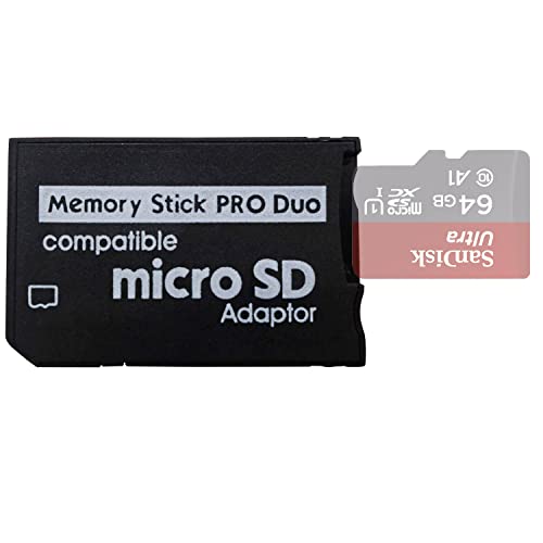 LEAGY Memory Stick Adapter, MicroSD auf Memory Stick Pro Duo, MagicGate Karte für Handycam, Kamera, Sony Playstation Portable, PSP 1000, PSP 2000, PSP 3000 von LEAGY