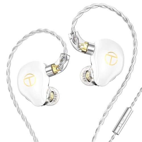 LEAUDIO TRN ST7 2DD+5BA Hybrid-Kopfhörer, HiFi-In-Ear-Kopfhörer, 0,78 mm Pin, austauschbares Kabeldesign (Weiß, 3,5 mm mit Mikrofon) von LEAUDIO