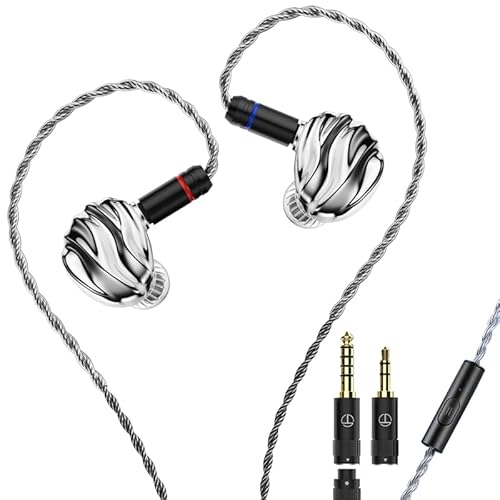 LEAUDIO TRN Shell 4DD Planar Hybrid Kopfhörer mit 2-poligem abnehmbarem Kabel, austauschbare Düse, Design Kopfhörer (mit Mikrofon) von LEAUDIO