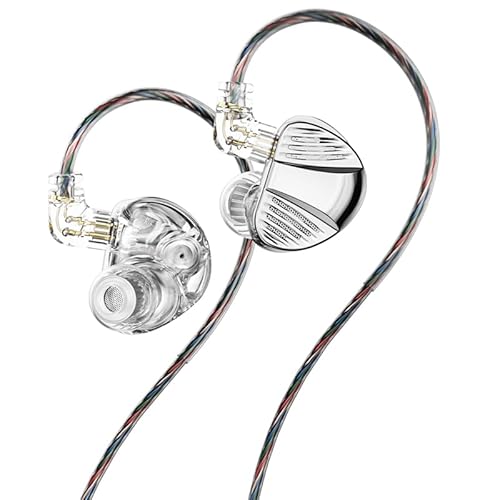 LEAUDIO TRN V10 PRO 2DD+2BA Hybrid-In-Ear-Monitore mit verbessertem austauschbarem Kabeldesign (Silber, kein Mikrofon) von LEAUDIO