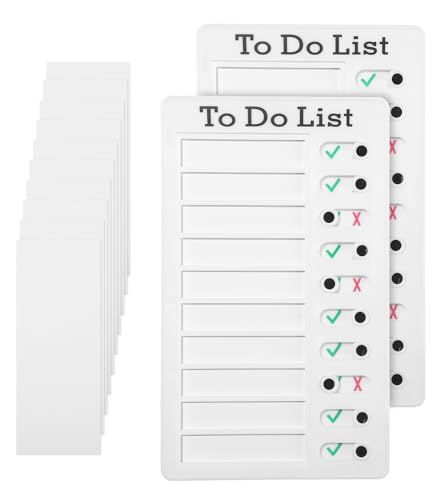 2 Stück Checklisten-Tafel Aufgabenliste zum Aufkleben,Tafel Chore Chart mit 10 Trocken Löschen Papier,To Do List Chart für Kinder Chart Memo Board,Wiederverwendbares Memoboard,Aufgabenplaner Kinder von LEAZZLE