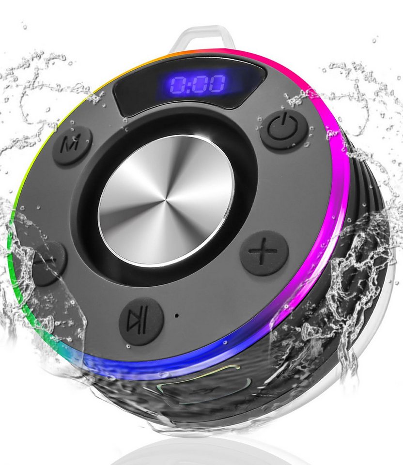 LEAZZLE Bluetooth Lautsprecher Klein, IPX7 Wasserdicht Musikbox Bluetooth-Lautsprecher (LED Licht Wasserdicht Bluetooth für Strand, Party) von LEAZZLE