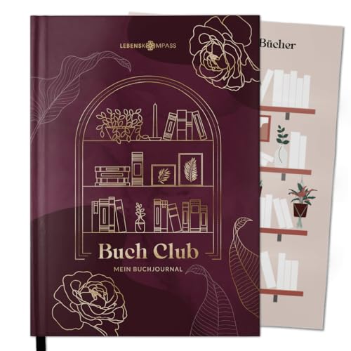 LEBENSKOMPASS® Buchclub - Das Lesetagebuch & Book Journal ROMANCE - Hardcover DIN A5 Tagebuch für Erwachsene - Book Reading Bullet Journal Tracker - Booktok von LEBENSKOMPASS