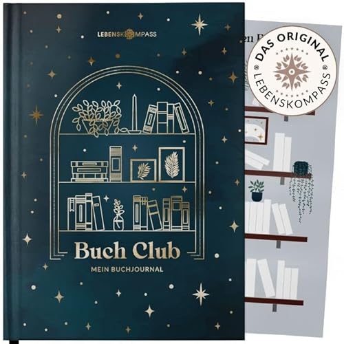 Lebenskompass Buchclub - Das Lesetagebuch & Book Journal "SAPHIR" - Hardcover DIN A5 Tagebuch für Erwachsene - Book Reading Bullet Journal Tracker - Booktok von LEBENSKOMPASS