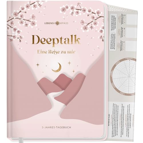Lebenskompass® 3 Jahres Tagebuch für Erwachsene - Deeptalk Eine Reise zu mir Selbst BLOSSOM One line a day - für Erinnerungen, Reflexion und Achtsamkeit - DIN A5 Hardcover von LEBENSKOMPASS