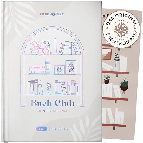Lebenskompass Buchclub XXL - Das Lesetagebuch & Book Journal "PEARL" - Hardcover DIN A5 Tagebuch für Erwachsene - Book Reading Bullet Journal Tracker - Booktok von LEBENSKOMPASS