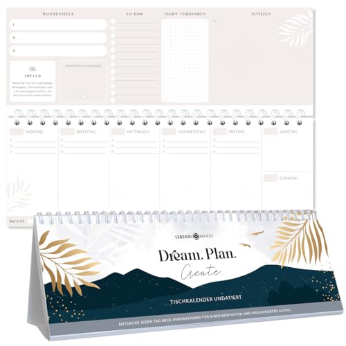Lebenskompass Tischkalender undatiert querformat mit Sprialbindung für Dein Home-Office oder das Büro - Kalender für Studierende oder Schüler Lebenskompass Tischkalender undatiert querformat mit Sprialbindung für Dein Home-Office oder das Büro - Kalender für Studierende oder Schüler von LEBENSKOMPASS