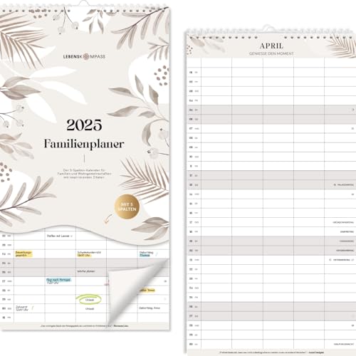 Lebenskompass Familienplaner 2025 Wandkalender – 22x42 cm Familienkalender 2025 5 Spalten mit Monatsübersicht – Achtsamer Wandkalender 2025 zum Aufhängen Lebenskompass Familienplaner 2025 Wandkalender – 22x42 cm Familienkalender 2025 5 Spalten mit Monatsübersicht – Achtsamer Wandkalender 2025 zum Aufhängen von LEBENSKOMPASS