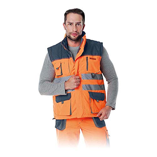 Leber & Hollman Herren Arbeitsweste LH-FMNW-V, gefüttert, 100% Polyester 35 270 g/m2, Futter 100% Polyester, Hochkragen, vorne Reißverschluss und Klettverschluss, Reflexionsstreifen Leber & Hollman Herren Arbeitsweste LH-FMNW-V, gefüttert, 100% Polyester 35 270 g/m2, Futter 100% Polyester, Hochkragen, vorne Reißverschluss und Klettverschluss, Reflexionsstreifen von LEBER & HOLLMAN