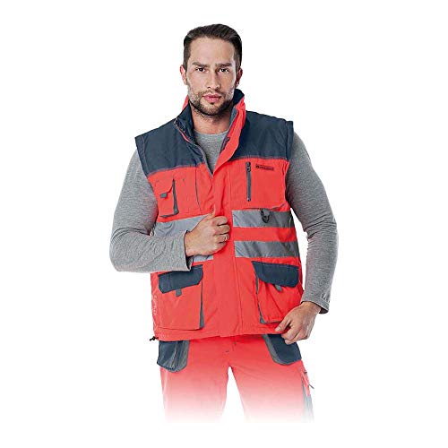 Leber & Hollman Herren Arbeitsweste LH-FMNW-V, gefüttert, 100% Polyester 35 270 g/m2, Futter 100% Polyester, Hochkragen, vorne Reißverschluss und Klettverschluss, Reflexionsstreifen Leber & Hollman Herren Arbeitsweste LH-FMNW-V, gefüttert, 100% Polyester 35 270 g/m2, Futter 100% Polyester, Hochkragen, vorne Reißverschluss und Klettverschluss, Reflexionsstreifen von LEBER & HOLLMAN