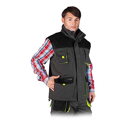 Leber & Hollman Herren Arbeitsweste LH-FMNW-V, gefüttert, 65% Polyester 35% Baumwolle 270 g/m2, Futter 100% Polyester, Hochkragen, vorne Reißverschluss und Klettverschluss, Leber & Hollman Herren Arbeitsweste LH-FMNW-V, gefüttert, 65% Polyester 35% Baumwolle 270 g/m2, Futter 100% Polyester, Hochkragen, vorne Reißverschluss und Klettverschluss, von LEBER & HOLLMAN