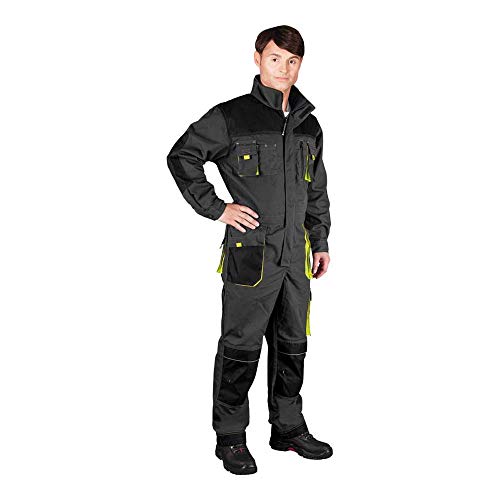 Leber & Hollman Herren Overall LH-FMN-O, 65% Baumwolle, 35% Polyester, 270 g/m2, Hochkragen, 2-Wege-Reißverschluss und Klettverschluss, 14 Taschen, Kniepolstertaschen Leber & Hollman Herren Overall LH-FMN-O, 65% Baumwolle, 35% Polyester, 270 g/m2, Hochkragen, 2-Wege-Reißverschluss und Klettverschluss, 14 Taschen, Kniepolstertaschen von LEBER & HOLLMAN
