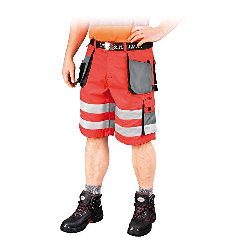 Leber & Hollman Herren kurze Arbeitshose LH-FMNX-TS, 100% Polyester 270 g/m2, Bundhose mit Multifunktionstaschen, Reflexionsstreifen Leber & Hollman Herren kurze Arbeitshose LH-FMNX-TS, 100% Polyester 270 g/m2, Bundhose mit Multifunktionstaschen, Reflexionsstreifen von LEBER & HOLLMAN