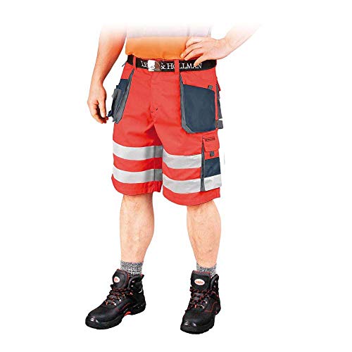 Leber & Hollman Herren kurze Arbeitshose LH-FMNX-TS, 100% Polyester 270 g/m2, Bundhose mit Multifunktionstaschen, Reflexionsstreifen Leber & Hollman Herren kurze Arbeitshose LH-FMNX-TS, 100% Polyester 270 g/m2, Bundhose mit Multifunktionstaschen, Reflexionsstreifen von LEBER & HOLLMAN