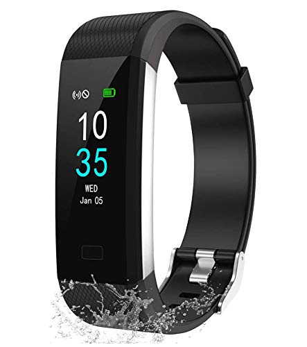 LEBEXY Fitness Armband Wasserdicht IP68 | Fitness Tracker Uhr | Smartwatch Schrittzähler Aktivitätstracker | Kalorienzähler Sportuhr eingebautes GPS, S2-Version, Schwarz von LEBEXY