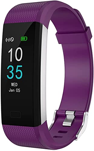 LEBEXY Fitness Armband Wasserdicht | Smartwatch Fitness Tracker Uhr | Fitness Uhr mit Schrittzähler Armband, S1-Version (Violett) von LEBEXY