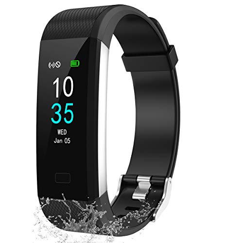 LEBEXY Fitness Armband Wasserdicht | Smartwatch Fitness Tracker Uhr mit Schrittzähler, S1-Version (Schwarze) von LEBEXY