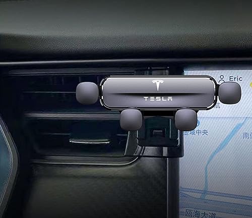 LECREA Auto Handyhalterung für Tesla Model S 2014-2021/Model X 2016-2021, 360° Drehbar Handy KFZ Halterungen, Stabiler und langlebiger Anti-Rutsch-Handyhalter fürs Auto, Auto Zubehör,A Grey von LECREA