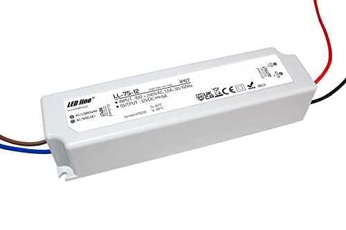 LED Trafo 75W 6A 12V Netzteil IP67 Wasserdicht Transformator für LED Leuchtmittel Beleuchtung von LED-Line