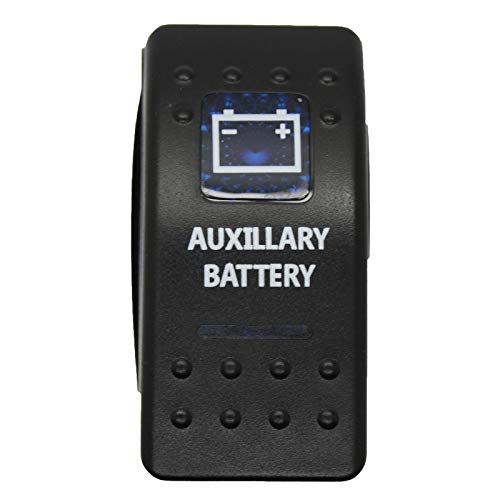 Zusatzakku - Auxillary Battery Batterie - Symbol Kippschalter Wippschalter Schalter Auto Boot KFZ LKW Licht 12V 24V von LED-Mafia