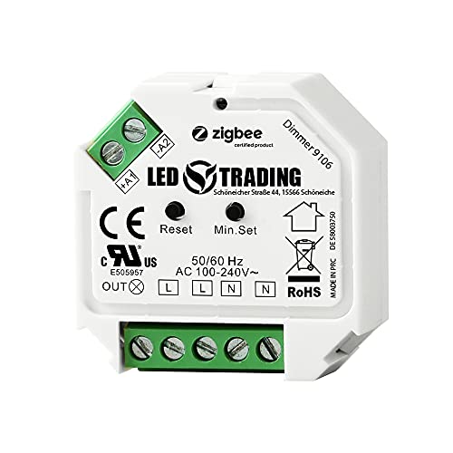 LED TRADING ZigBee Controller 230V Unterputz Dimmer Aktor 200W LED für Taster Phasenabschnitt-Steuerung für dimmbare LED Lampen, Trafos & Leuchten von LED TRADING
