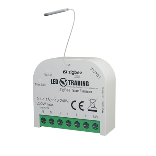 Unterputzmodule Dimmer, 1 Kanal für 230V max. 200W LED mit Taster/Schalter-Anschluss Phasenabschnitt dimmbare Lampen, Trafos & Leuchten (Doppel Dimmer) von LED TRADING