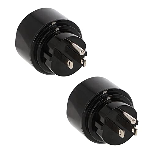 2er Set LED Universum Reisestecker für Geräte mit Schutzkontakt-Stecker auf USA/Japan/Kanada/Mexiko/Dom.Rep.-Steckdose schwarz von LED Universum