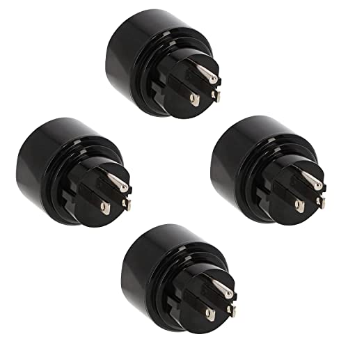 4er Set: Brennenstuhl Reiseadapter EU to US/Schutzkontakt Reisestecker mit Schutzklasse Idealer Stecker für Reisen in die USA Kanada Brasilien Thailand Philippinen Mexico Südamerika Kuba etc. von LED Universum