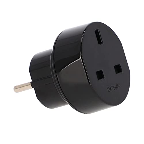 LED Universum Reisestecker/Reiseadapter (Reise-Steckdosenadapter für: Euro Steckdose und England Stecker) schwarz von LED Universum