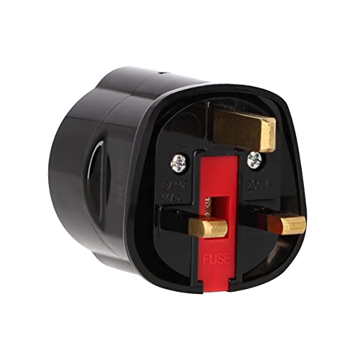 LED Universum Reiseadapter für Schutzkontakt-/Euro-Stecker (Typ F) auf GB England Zypern Hong Kong V.A.Emirate Steckdose (Typ G) - schwarz | Reisestecker Steckdosenadapter 1508533 von LED Universum