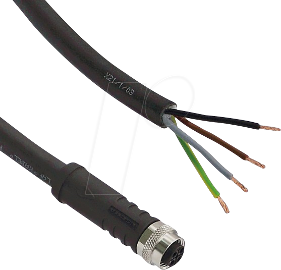 L2W 200100-16 - Sensor Kabel, 10 m, offen/M12 Buchse, S-kodiert, für 230V von LED2WORK