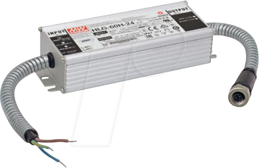 L2W 210100-06 - Robustes 24V DC Netzteil IP67, 60 W,  M12 Buchse A-kodiert von LED2WORK