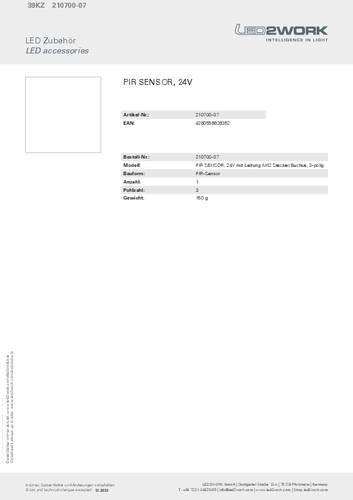 LED2WORK PIR-Sensor 210700-07 1St. LED2WORK PIR-Sensor 210700-07 1St. von LED2WORK