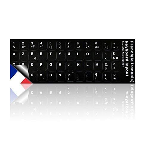 LEDELI Tastaturaufkleber Tastatur Aufkleber Keyboard Sticker Tastatur-Aufkleber für PC, Laptop, Notebook, Computer-Tastaturen (AZERTY Französisch Layout) von LEDELI