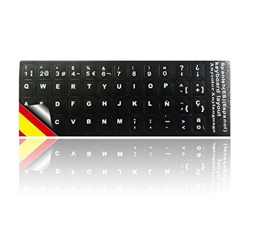 LEDELI Tastaturaufkleber Tastatur Aufkleber Keyboard Sticker Tastatur-Aufkleber für PC, Laptop, Notebook, Computer-Tastaturen (Spanisch Layout) von LEDELI