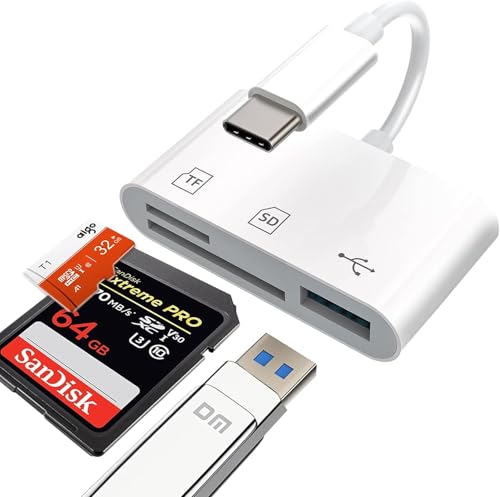 USB C zu SD-Kartenleser,LEDODO 3-in-1 SD-Kartenadapter für iPhone 15/Laptop, USB-C/Typ C Speicherkartenleser für Android, SD-Kartenleseradapter für Android-Geräte und weitere Typ C/USB-C Geräte von LEDODO