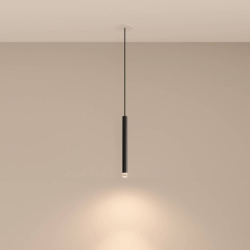 LEDS-C4 LED-Einbaupendel Candle, schwarz, 1-fl., Aluminium von LEDS-C4