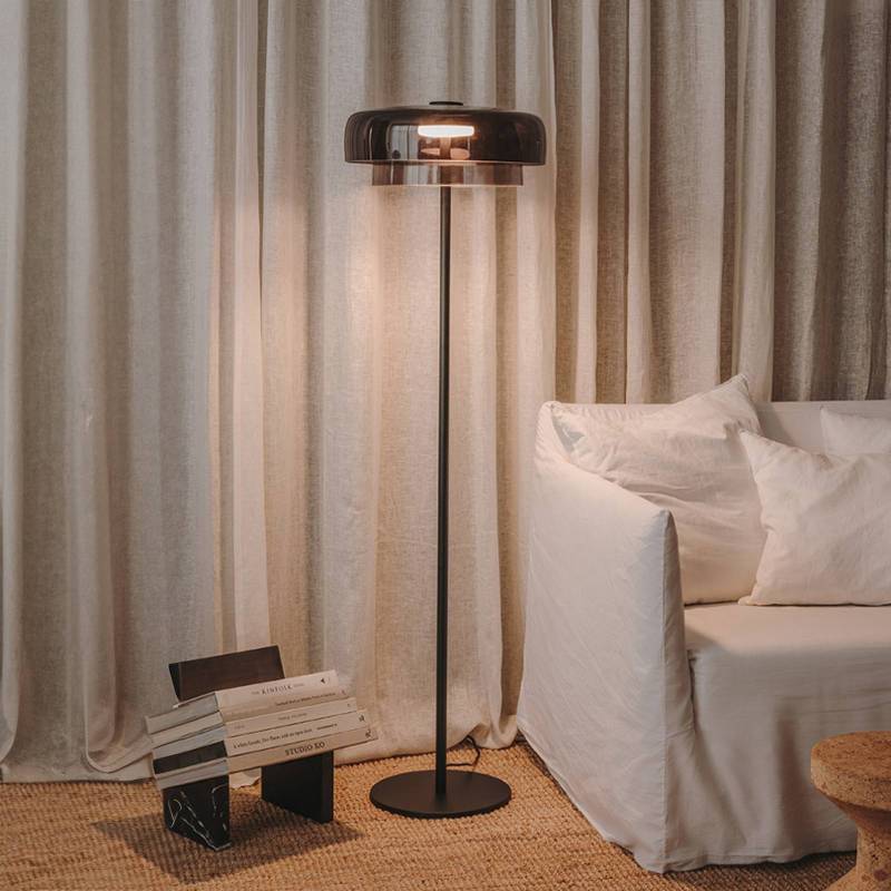 LEDS-C4 LED-Stehleuchte Levels, 2-lagig, schwarz, Glas, CCT von LEDS-C4