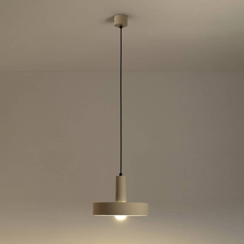 LEDS-C4 Pendellampe Keops 1, braun matt, Ø 28 cm, Aluminium von LEDS-C4