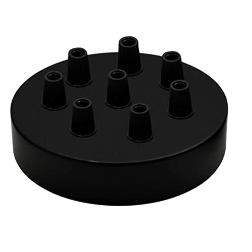 LEDSone 8 Out Schwarze Deckenrosette, perfekt für Stoff-Flexkabel, 120 mm Metall-Deckenleuchtenplatte mit Zubehör für Decken- und Wandlampen von LEDSone