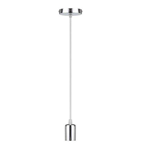 LEDSone Moderne Chrom-Deckenrose, Pendelleuchte, 3-adriges PVC-Flexkabel, E27-Lampenfassung, hängende Pendel-Deckenleuchte (Chrom) von LEDSone