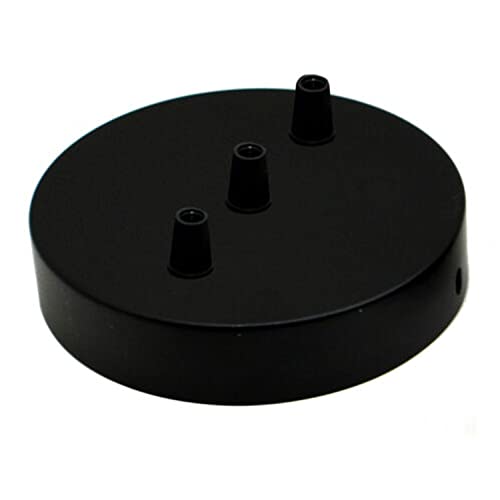 LEDSone Schwarze Deckenrosette von LEDSone, perfekt für Stoff-Flexkabel, Deckenleuchte aus Metall mit Zubehör für Decken- und Wandleuchte. (120MM) von LEDSone